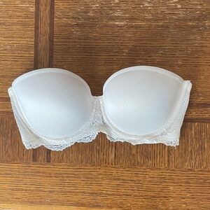 ThirdLove Elegant White Lace Strapless Bra